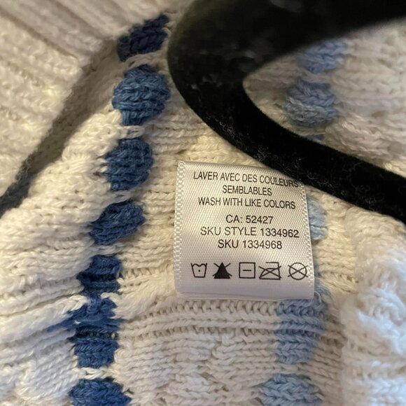 Lily Morgan Crew neck sweater white, blue stripes, raglan sleeves SIZE M Women - Picture 10 of 10